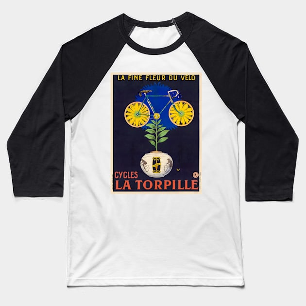 Cycles La Torpille Vintage Poster 1923 Baseball T-Shirt by vintagetreasure